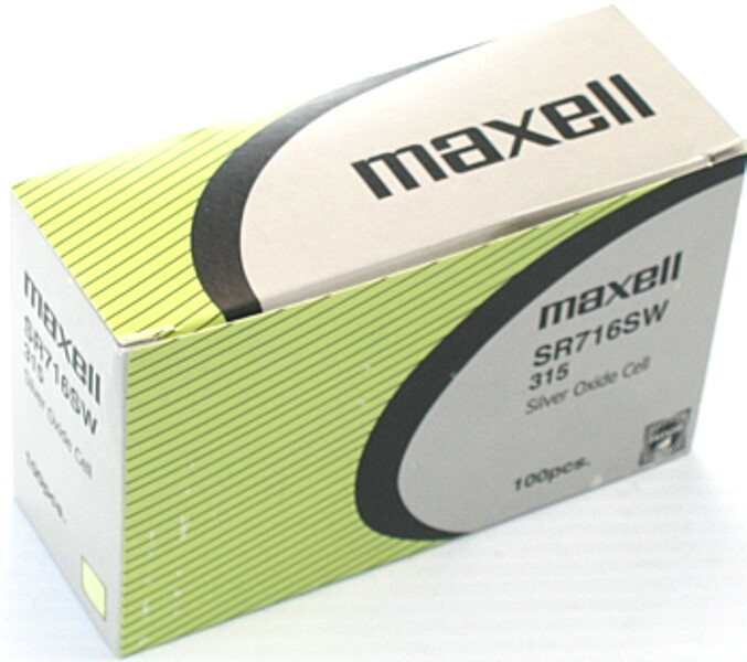 Maxell 315 Watch Battery SR716SW Silver Oxide Pack of 100 Batteries
