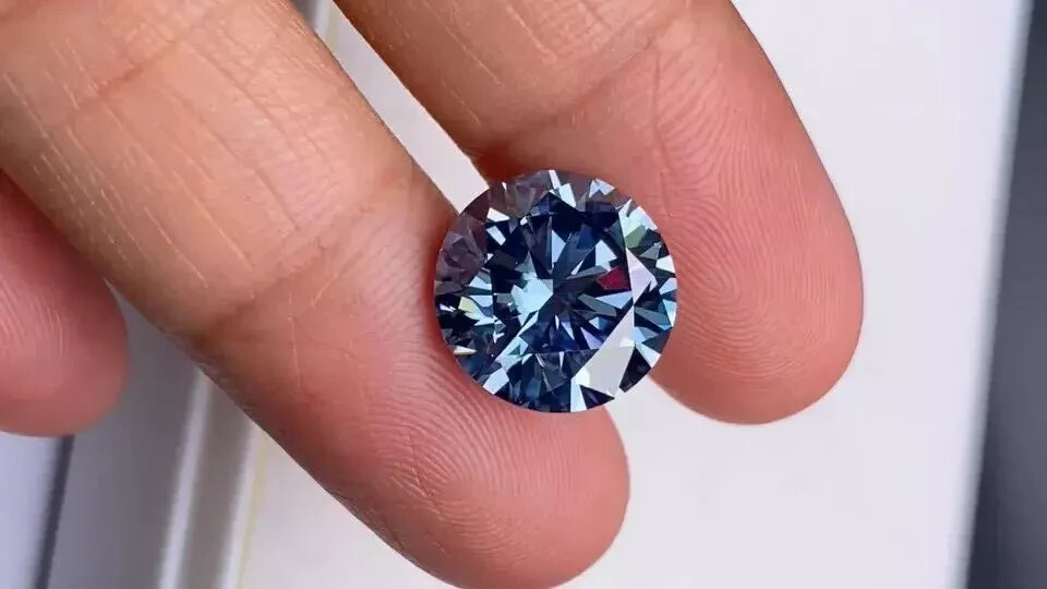 1 Ct Natural Royal Blue Diamond Round Cut VVS1 D Grade Certified Ring Size U50