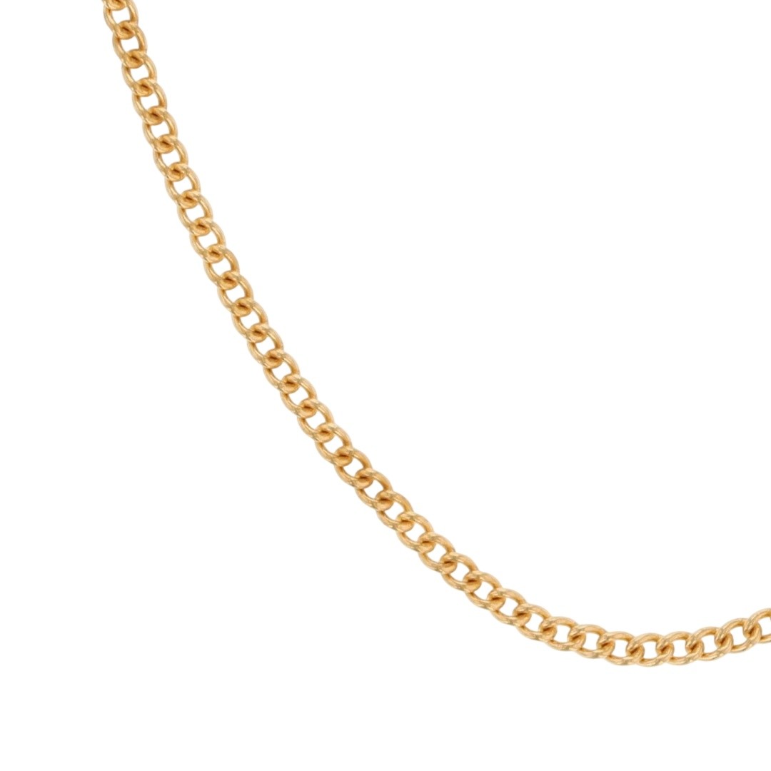 1mm Curb Link Chain 16″ Necklace 18k Yellow Gold 1.98 Grams