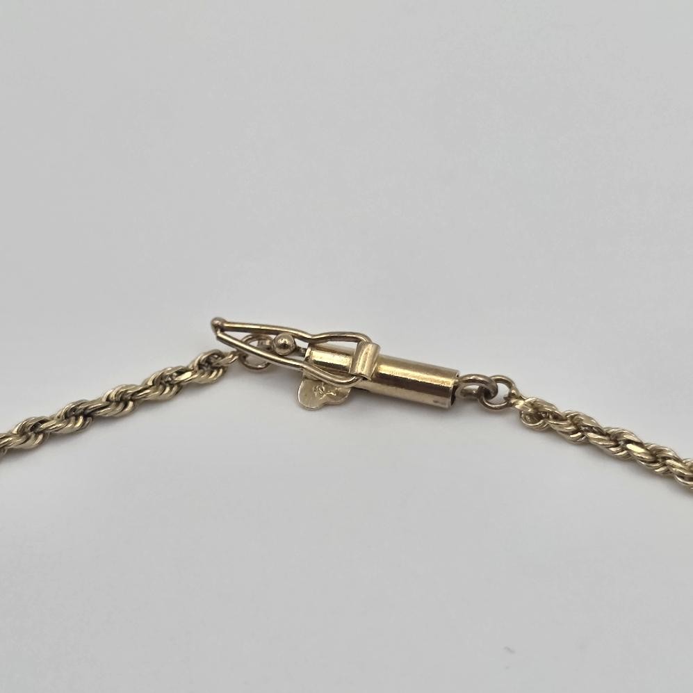 9.75″ 10K Yellow Gold 1.5mm Diamond-Cut Rope Link Ankle Bracelet Anklet w Safety