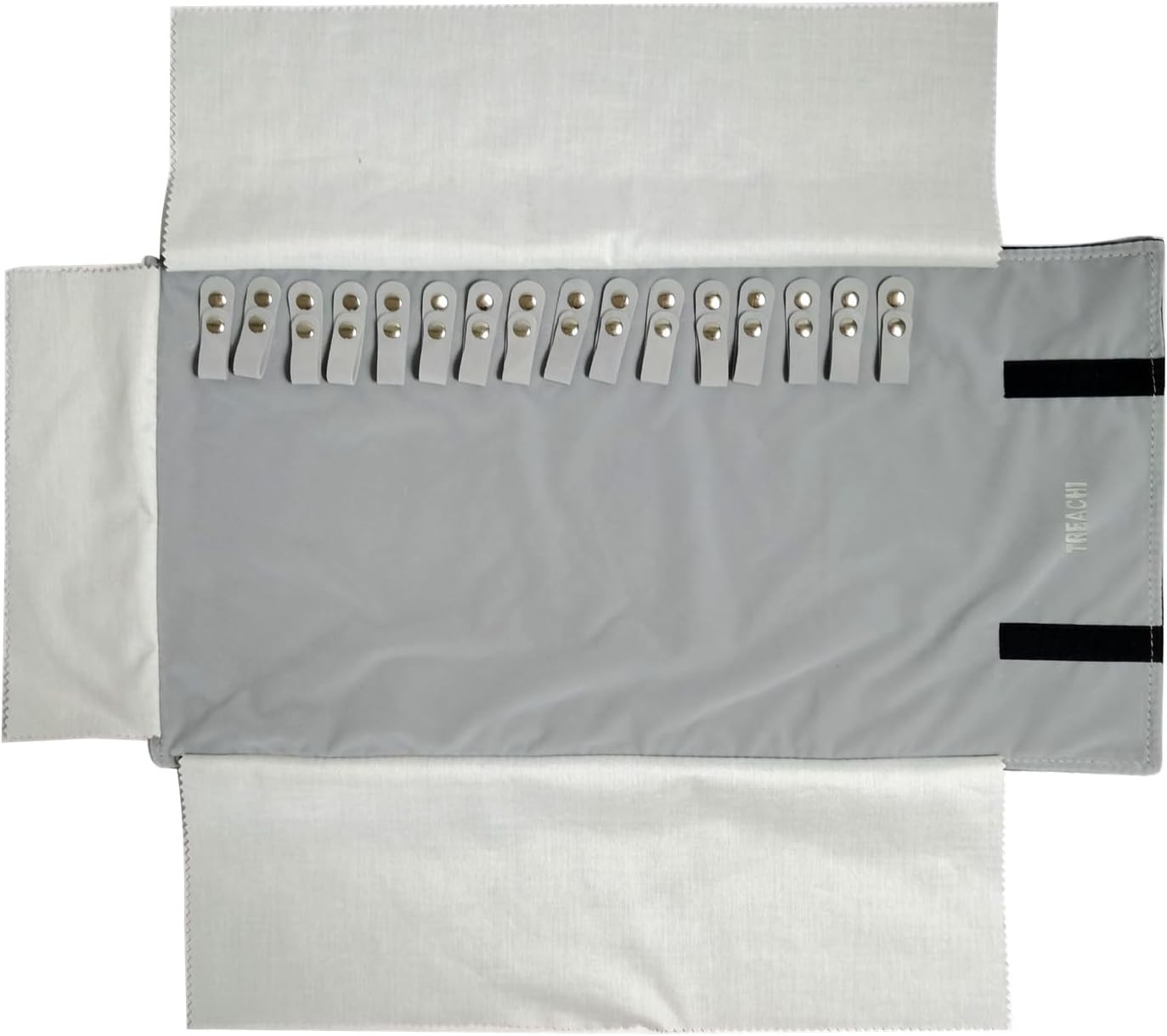 Portable Jewelry Roll Necklace Travel Storage Displays Holder 16 Chain Grey