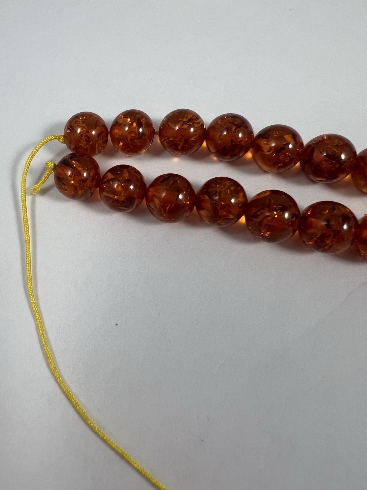 Vintage Cognac Baltic Amber Beads 10 Millimeter 27 Grams Old Stock