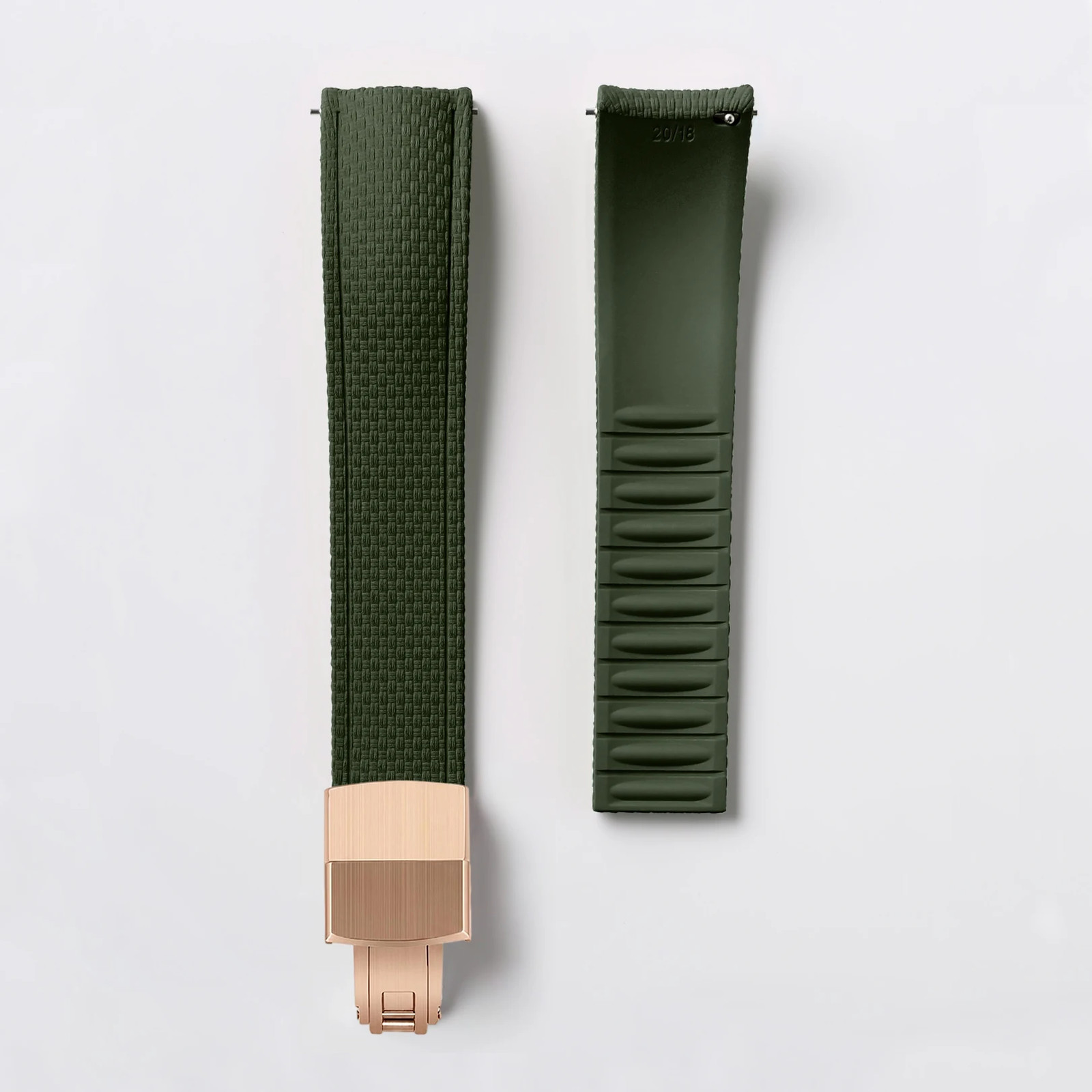 LATEST STYLE CTS FKM Rubber Strap 18/19/20/21/22/24Mm Curved End Snap Deployant