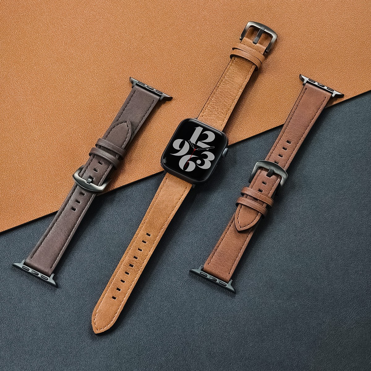 For Apple Iwatch 10/9/8/7/6 Ultra Leather Watch Strap 38 40 41 42 44 45 46 49mm