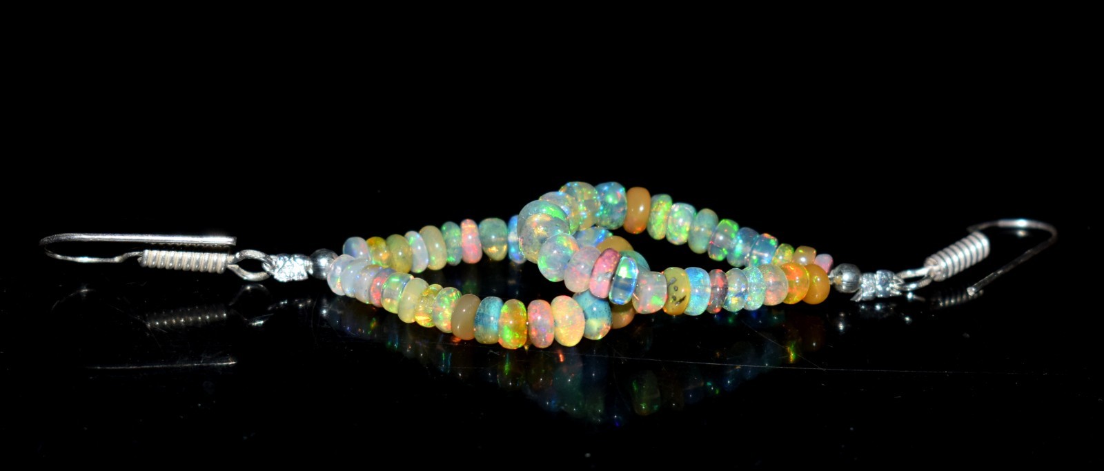 Natural Ethiopian Opal Earrings Droop Earring, Opal Gemstone Beads Jewelry F678