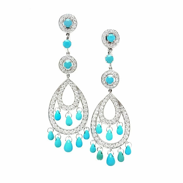Boucheron Cina Pampilles Earring Diamond Turquoise 750WG P0054008