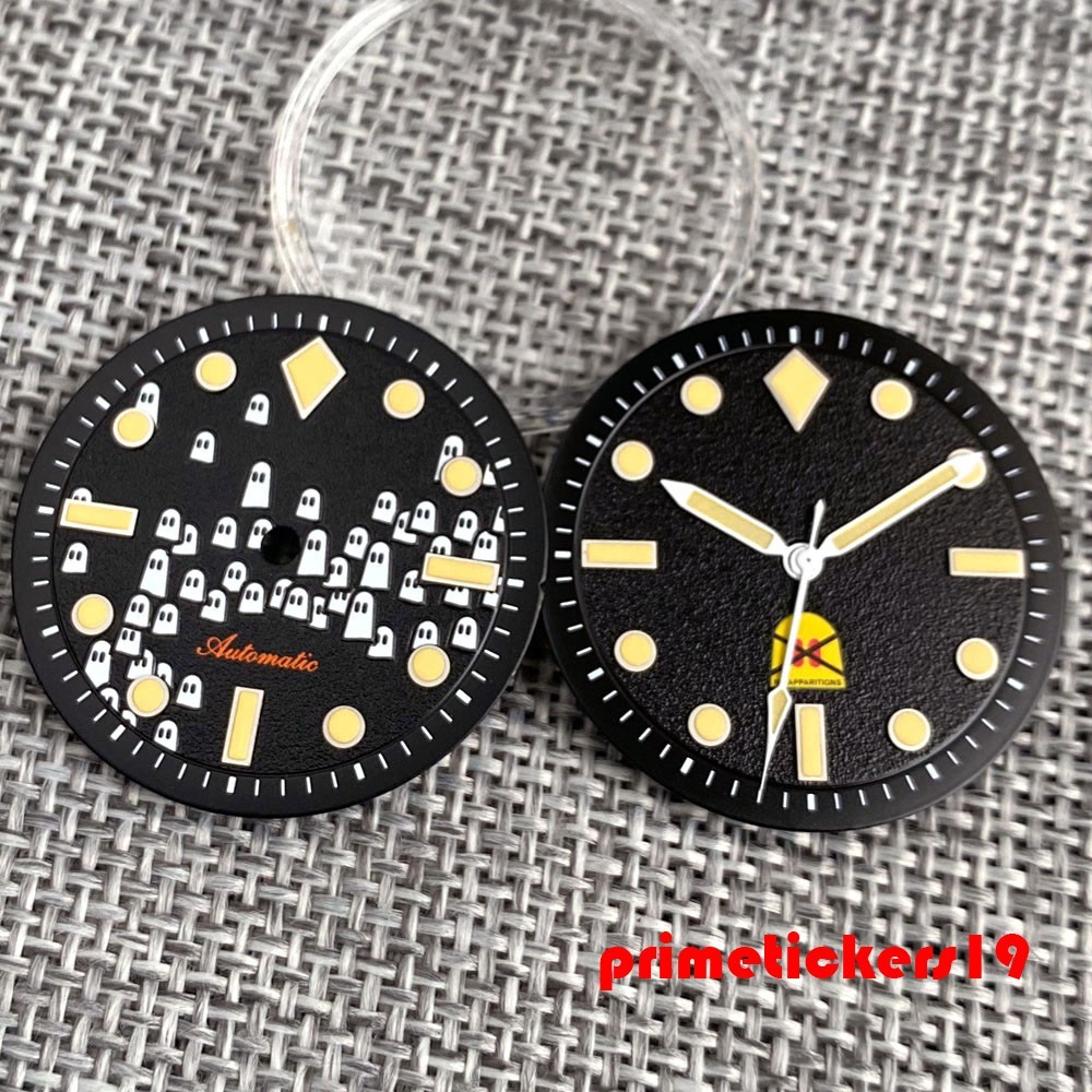 29mm Hallowmas Ghost Watch Dial Luminous Fit NH35 NH36 NH38 Movt Wristwatch Face