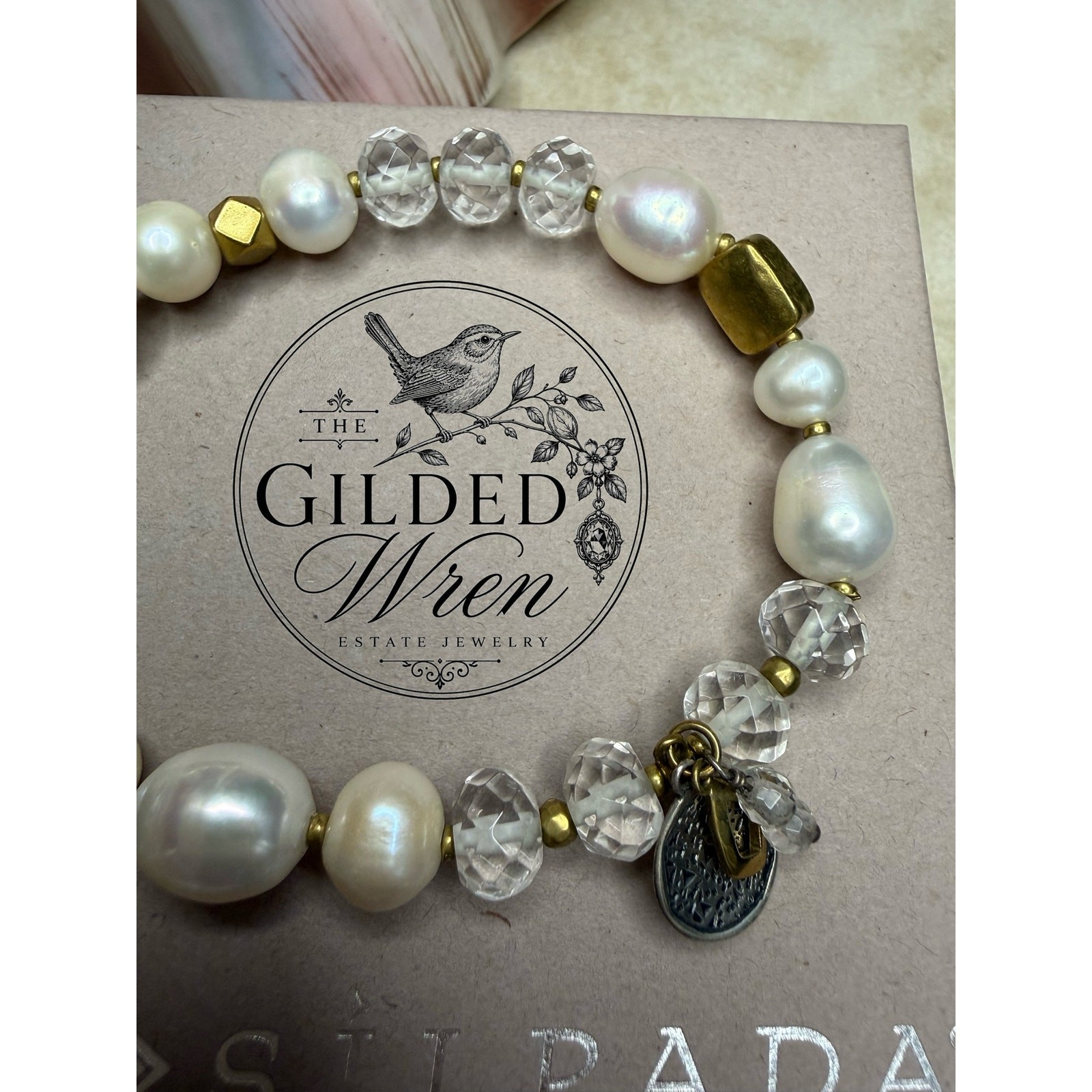 Retired Silpada B3168 Down to Earth Pearl Quartz Bracelet Display Sample 2015