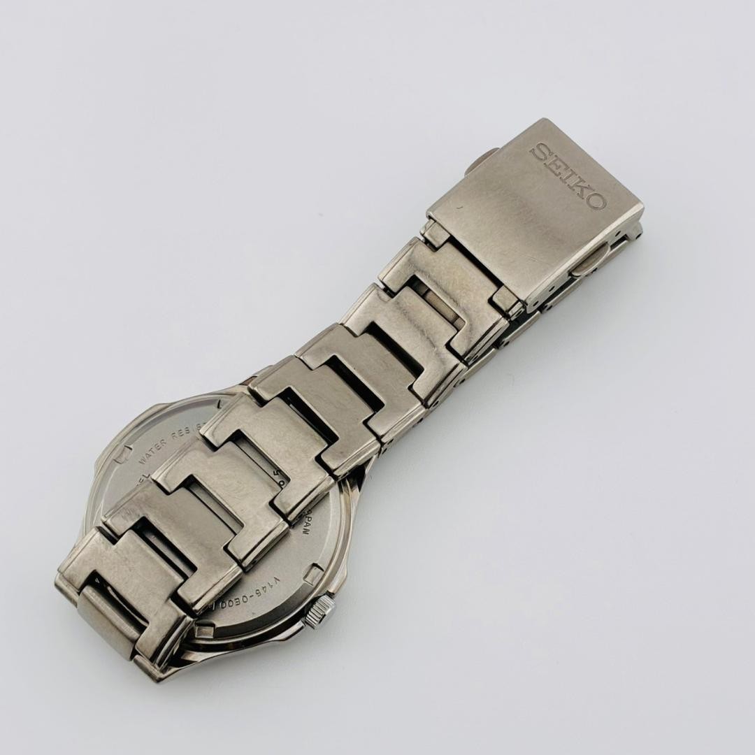 SEIKO Men’s Watch, Date Display, Original Strap, Solar Powered, Titanium