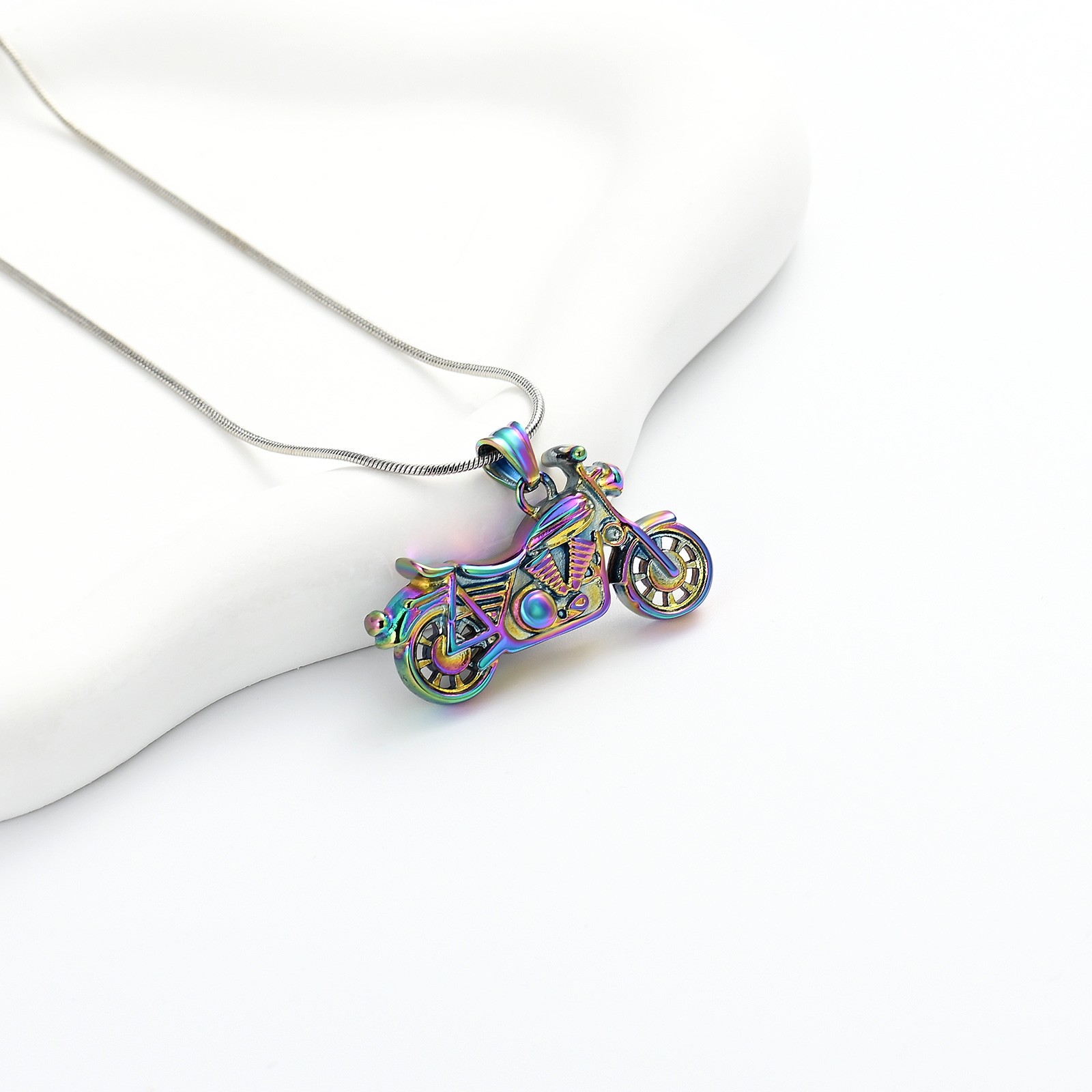 Motorcycle Urn Necklace Cremation Jewelry for Ashes Motorbike Ashes Urn Necklace