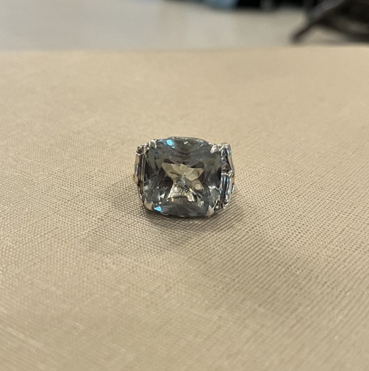 John Hardy NAGA 18kt Gold and .925 Silver, Green Amethyst Ring, SZ 5