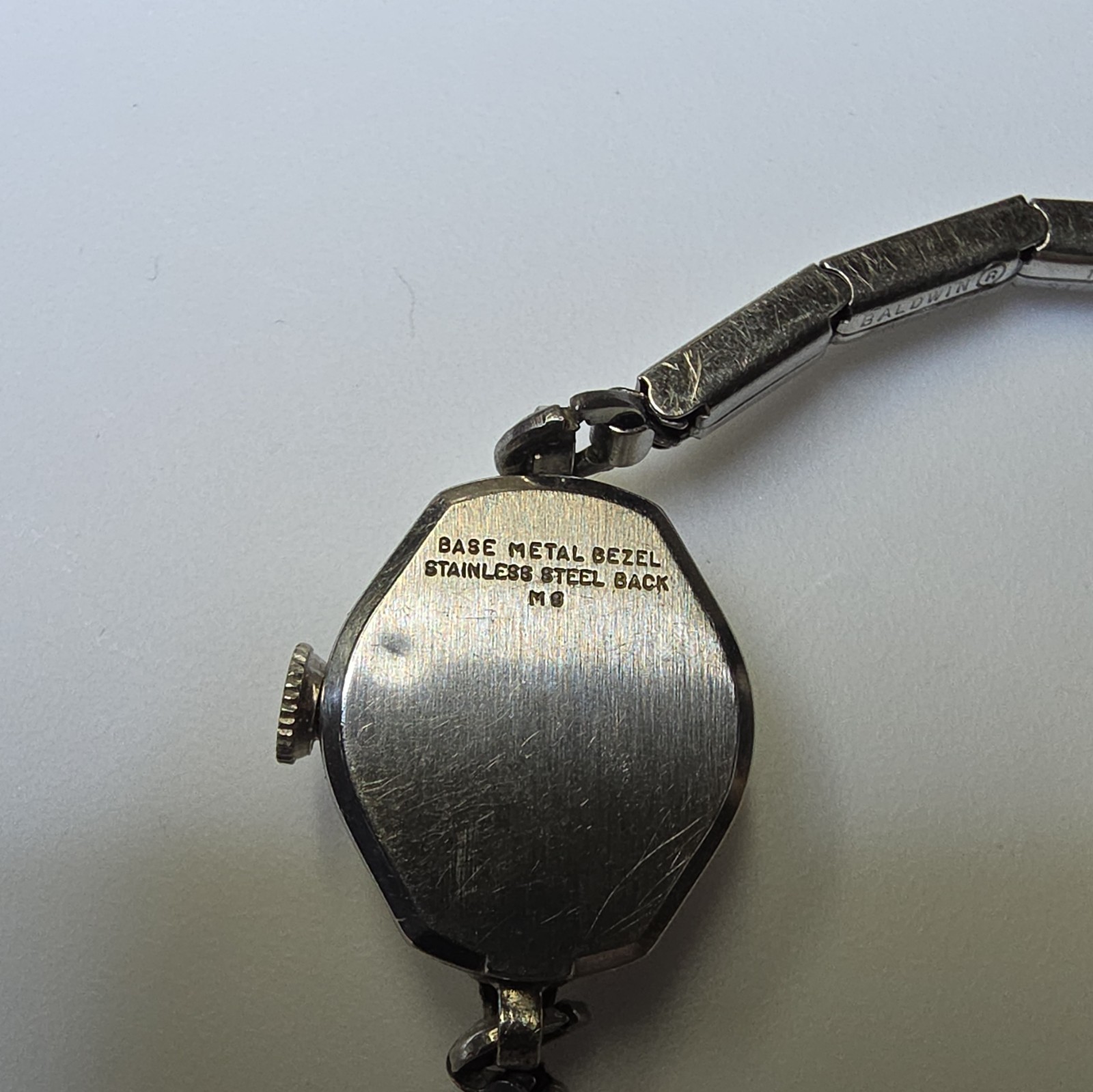 Caravelle Vintage 1950s Manual Wind Watch White Dial Silver Bracelet, Runs