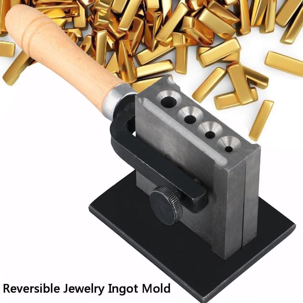 Compact Reversible Wire Plate Ingot Mold for Casting Gold & Silver – 3.5×2.8 in