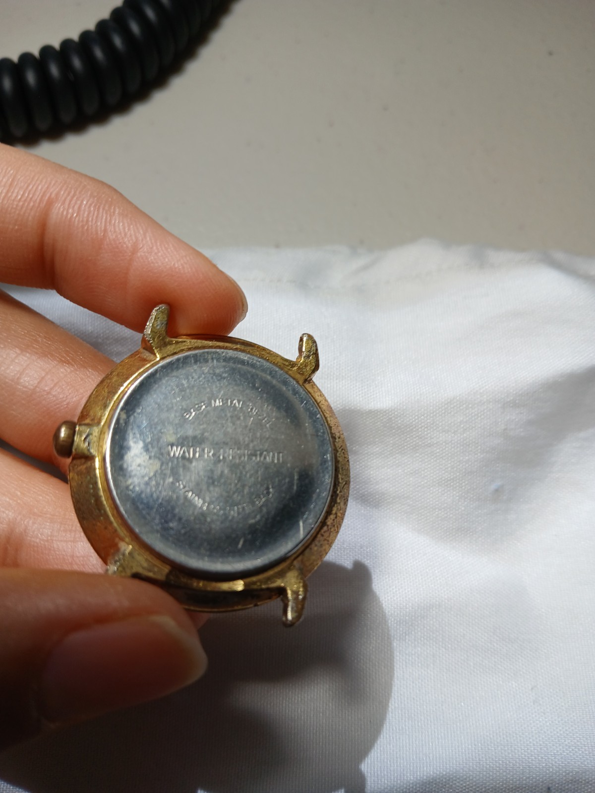 Timex Gold Metal Wristwatch Non-Numeric Hour Marks For Parts