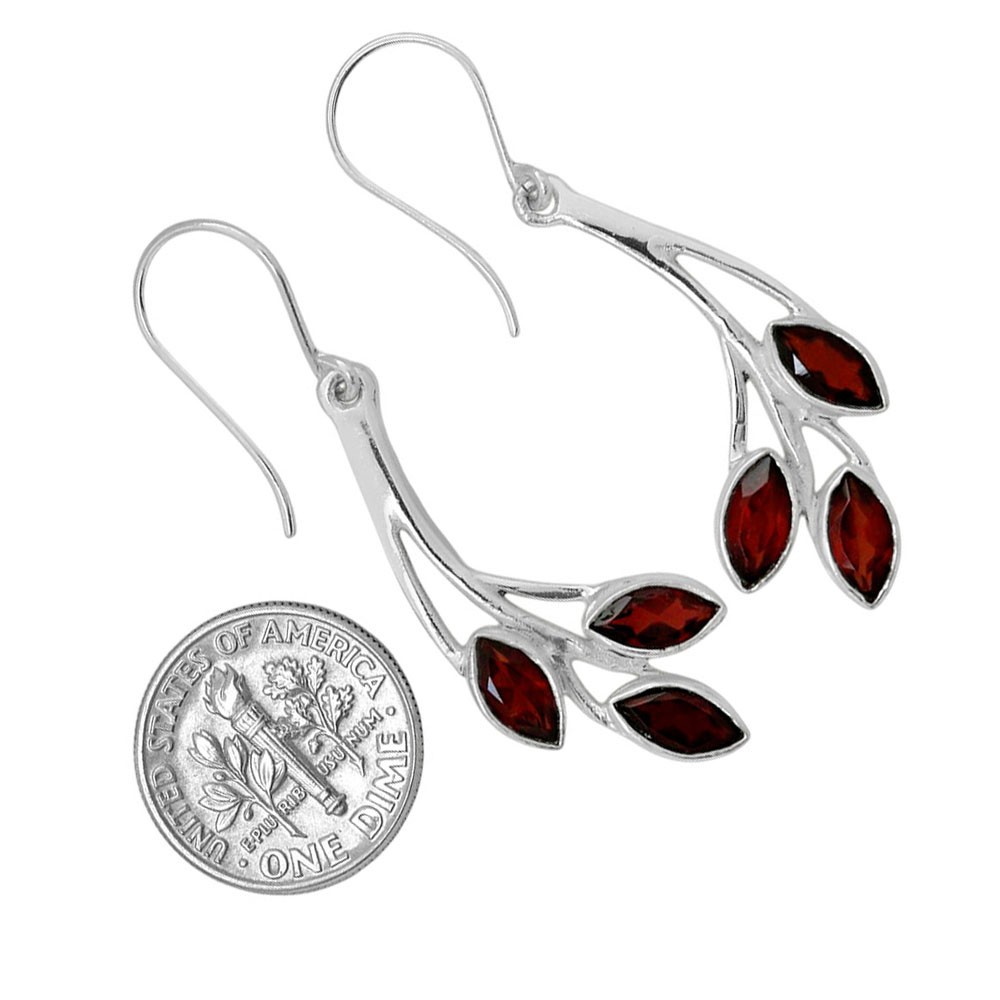 Hessonite Garnet – Madagascar 925 Silver Plated Earrings Jewelry WE99-10084