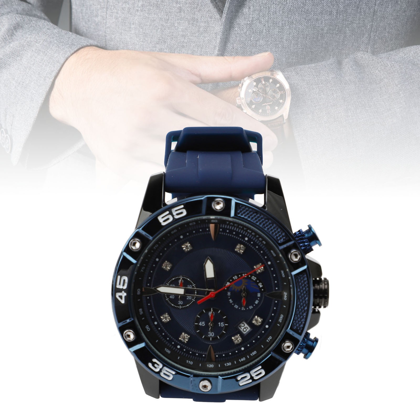 Casual Men Wristwatch Date Multifunctional Quartz Watch For Casual
