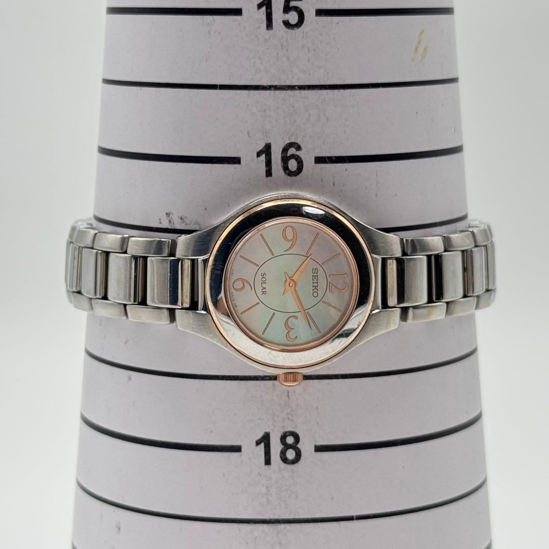 Seiko V110-0AJ0 Solar Women’s Watch Pink Shell Dial Japan 0716001
