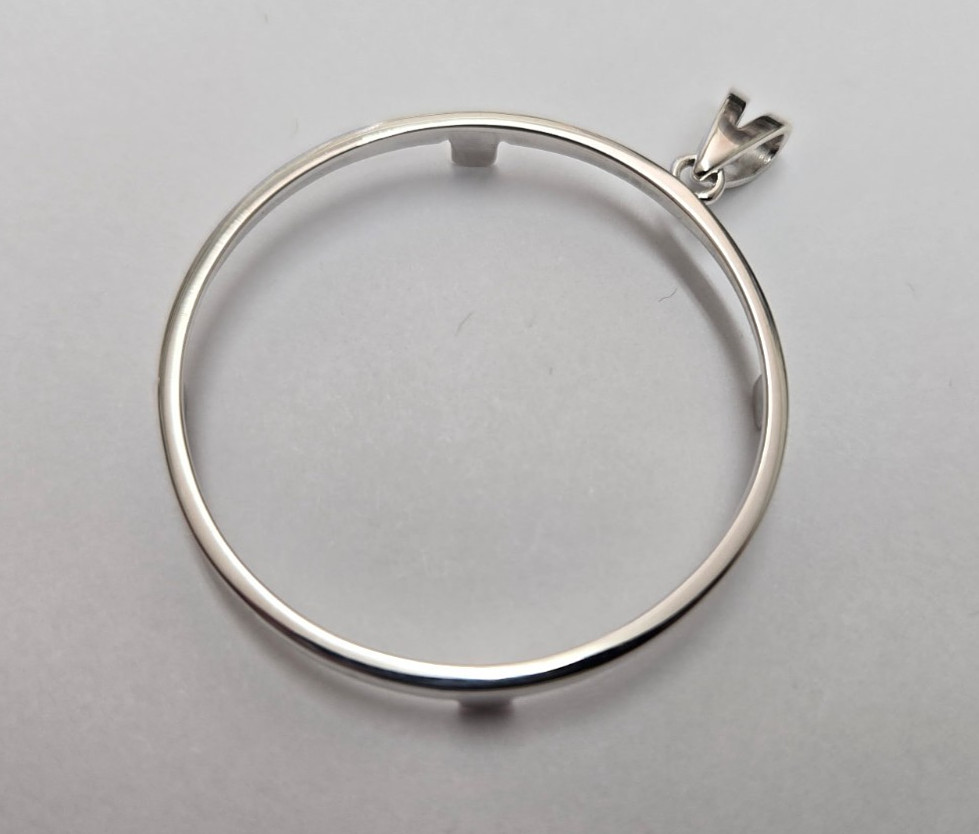 Sterling Silver 1 Onza Plata Libertad Bezel 36 mm Coins Prong Back Round Edge