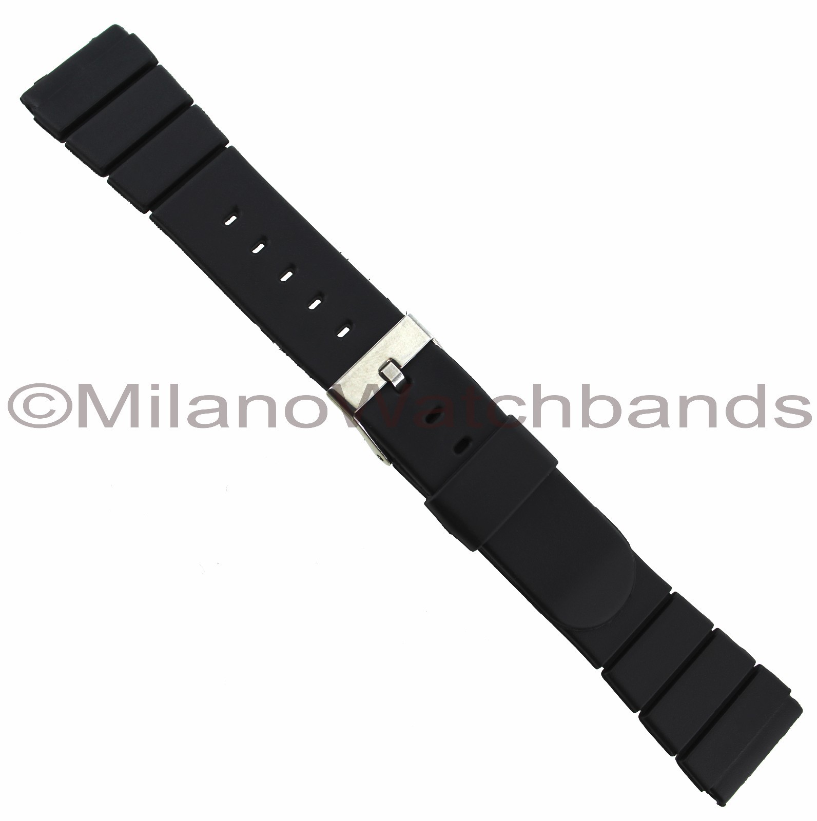19mm Flex-On Black Rubber Waterproof Sports Strap Watch Band BUY 1 GET 2 FREE