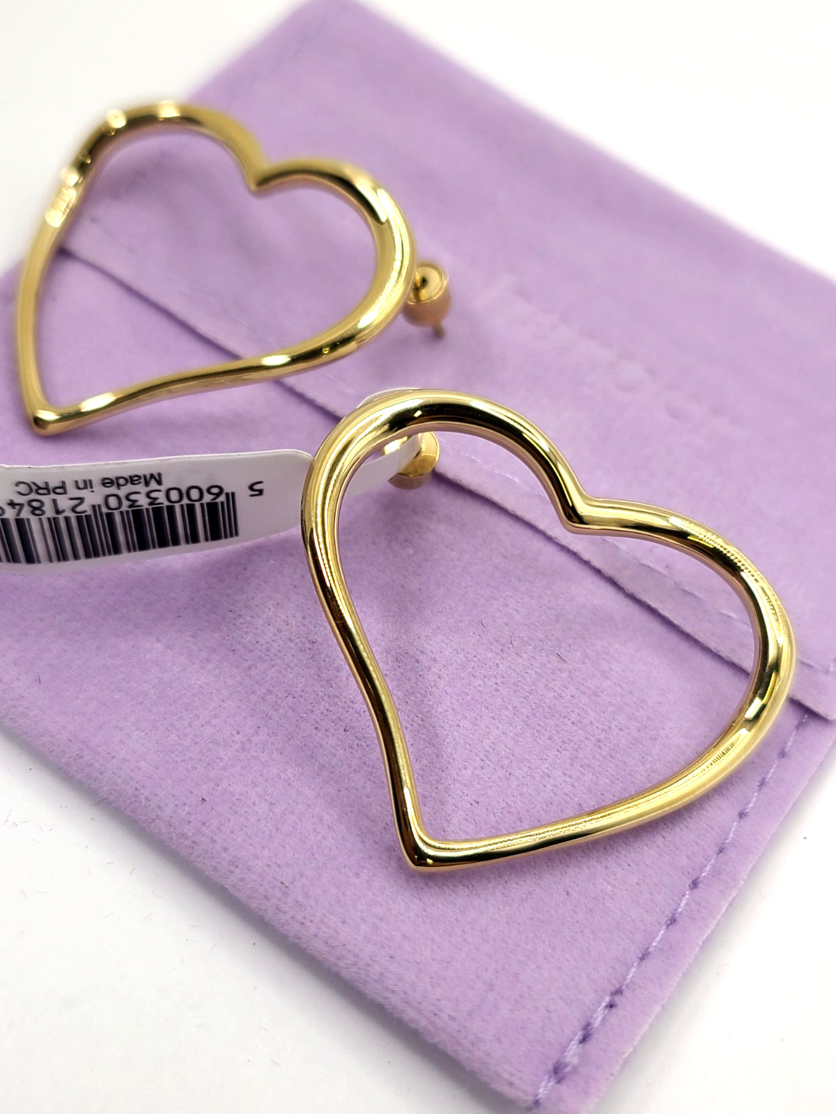 Hey Harper Flirt Earrings 14k Gold PVD Heart Hoop Earrings