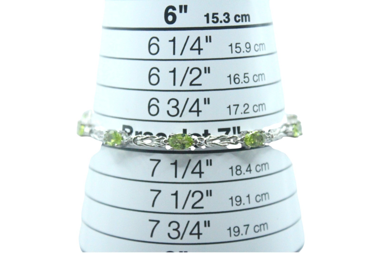 NWT Silver Tone Peridot Karis Tennis Bracelet 7in Stunning Gemstone