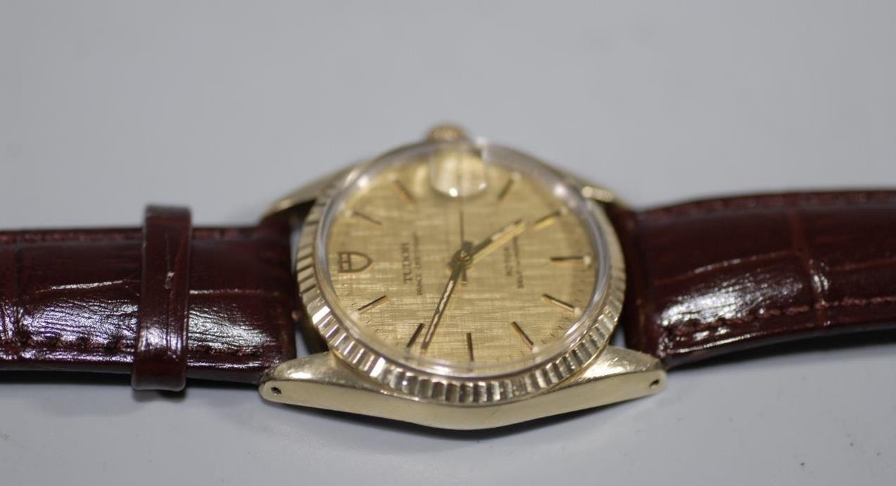 Rolex Tudor Prince OysterDate Solid Gold Bezel & Gold Capped Case 90735 – Rare!