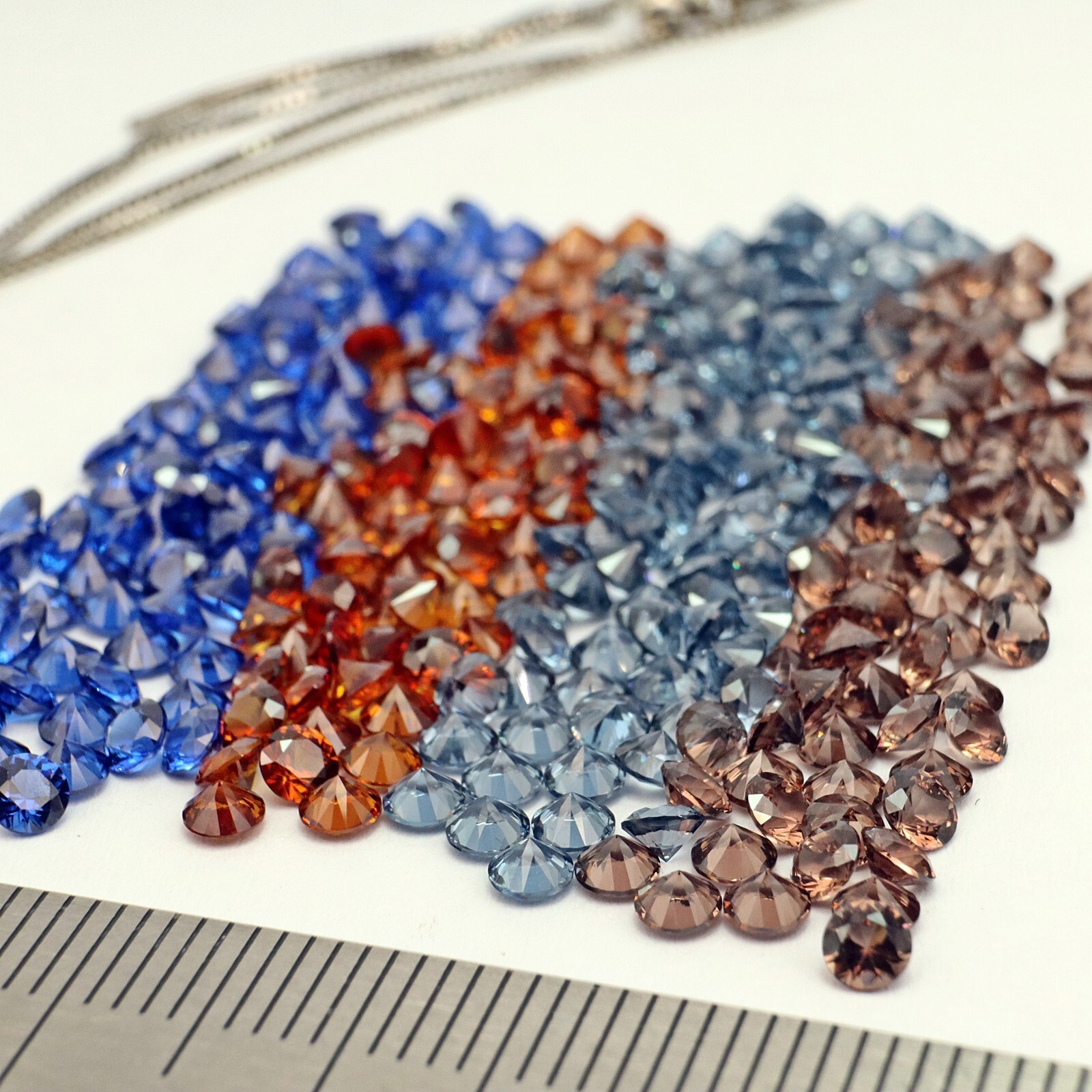 3.0mm LOT Heat Resistant Sapphire, Brown, Orange Red, Metallic Gray Nano Crystal