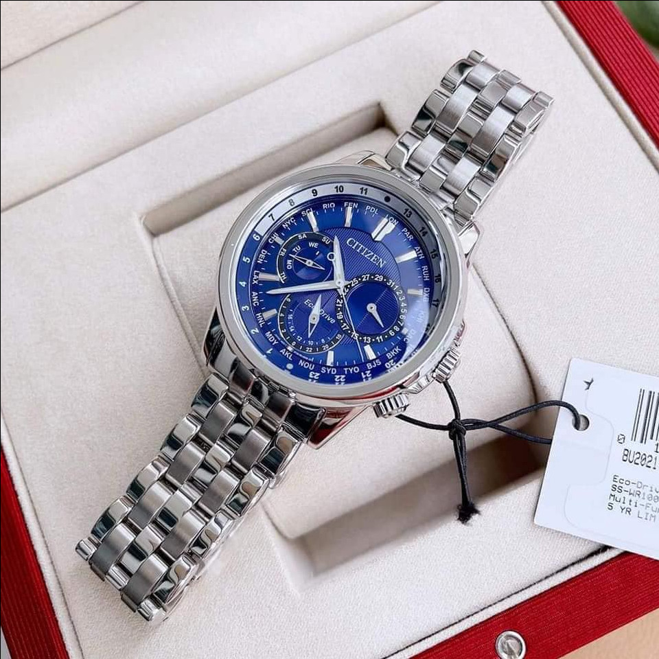 Citizen Eco-Drive Calendrier Blue Dial BU2021-51L Stainless Steel Men’s Watch
