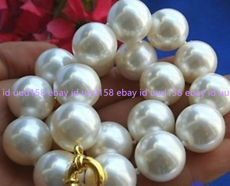 Rare Huge 8/10/12/14/18/20mm South Sea White Shell Pearl Necklace AAA 18/25″/36″