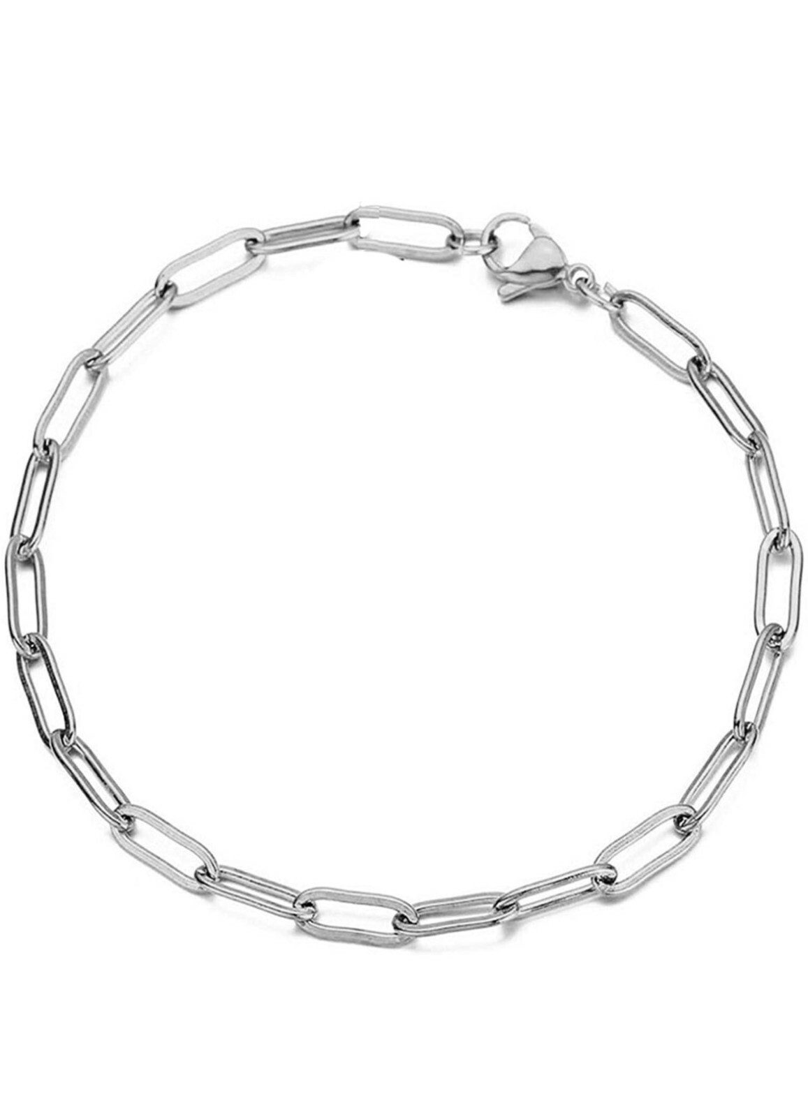 Ladies Strong And Sturdy 925 Sterling Silver Paperclip Link Anklet 9 Or 10 Inch
