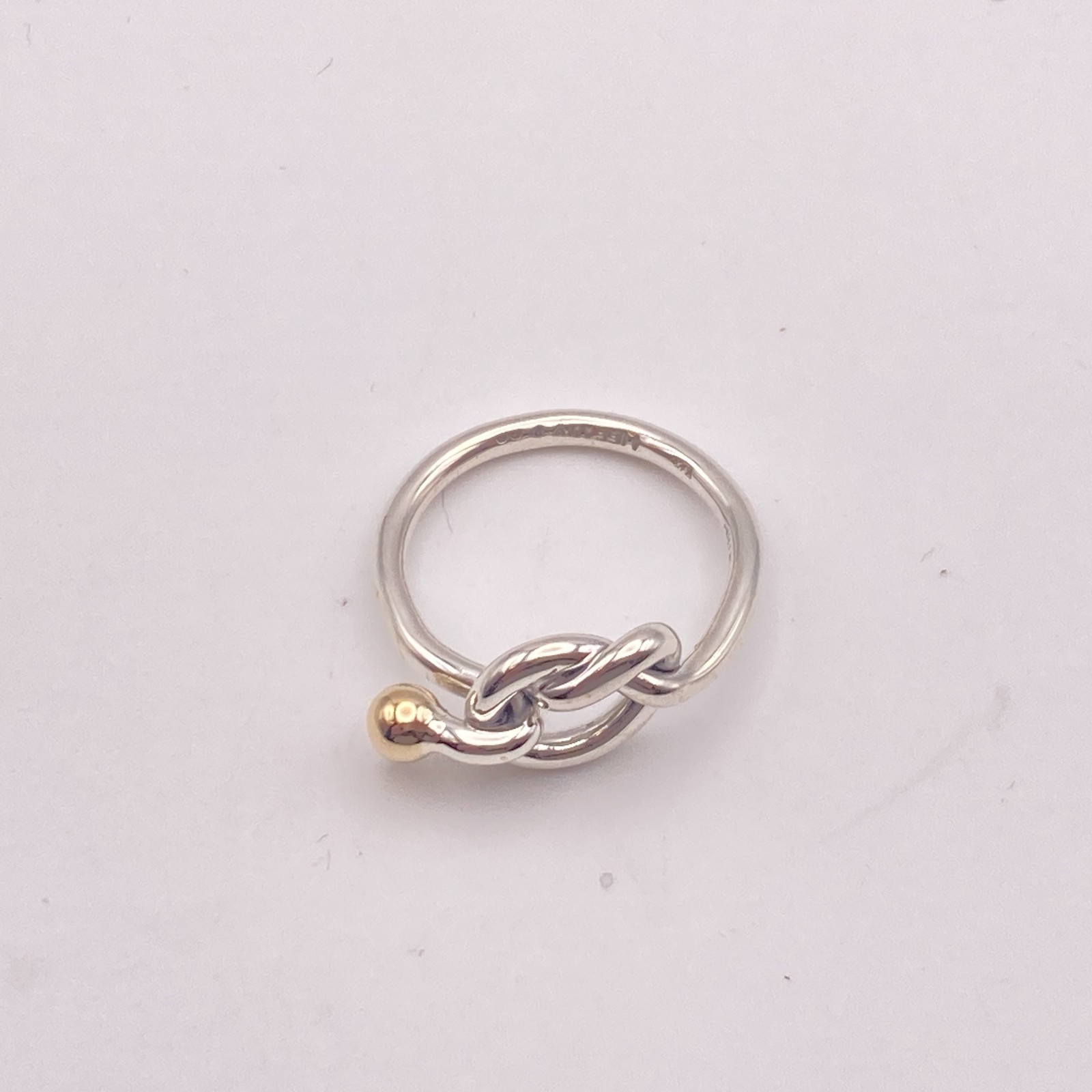 Tiffany & Co. Love Knot Ring Size 6 Gold Silver 3.1g