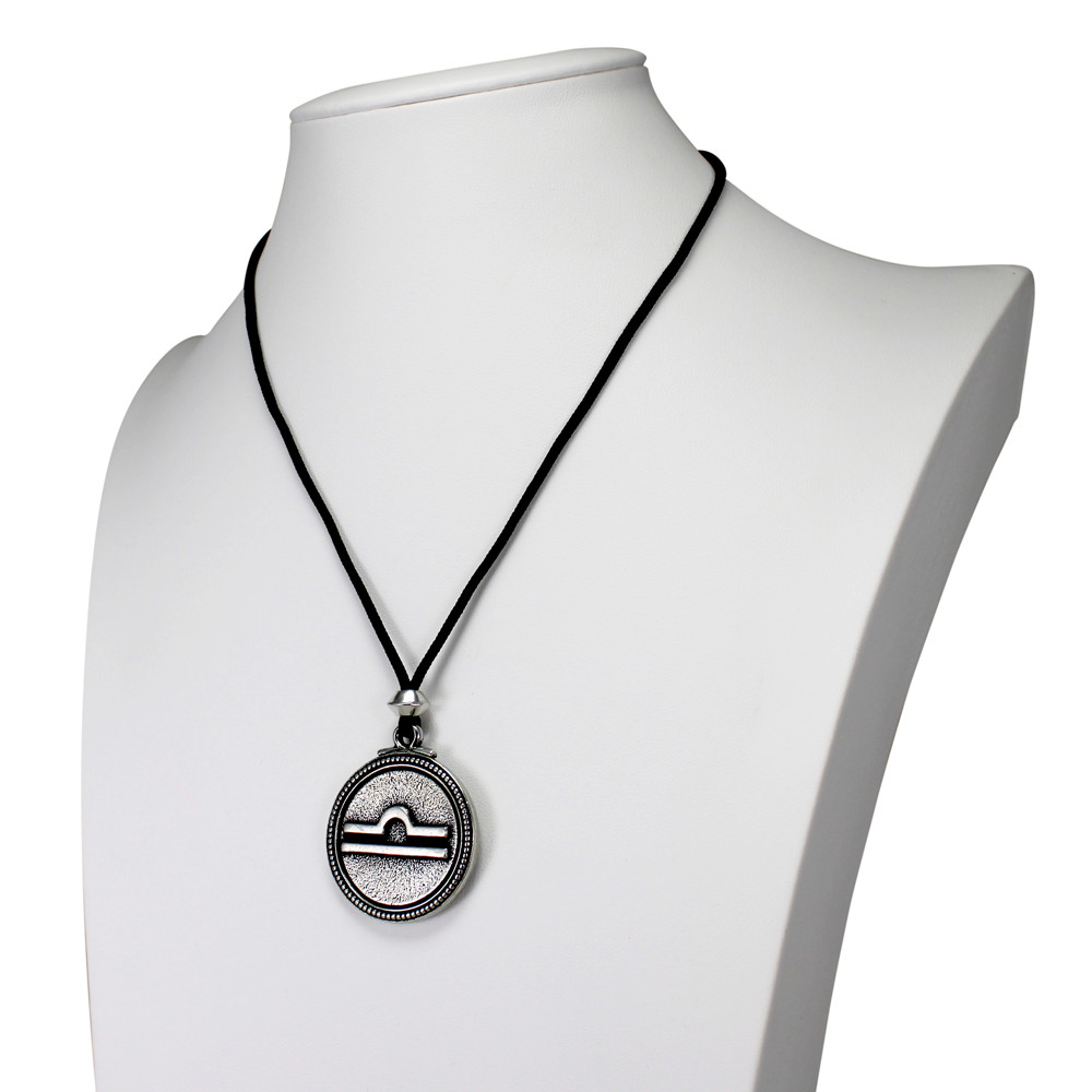 Libra Zodiac Pendant Astrology Necklace Horoscope Jewelry Pewter Amulet