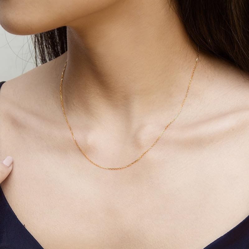 14k Gold Over 925 Sterling Silver Chain Necklace for Women , Prgislew Layerin…
