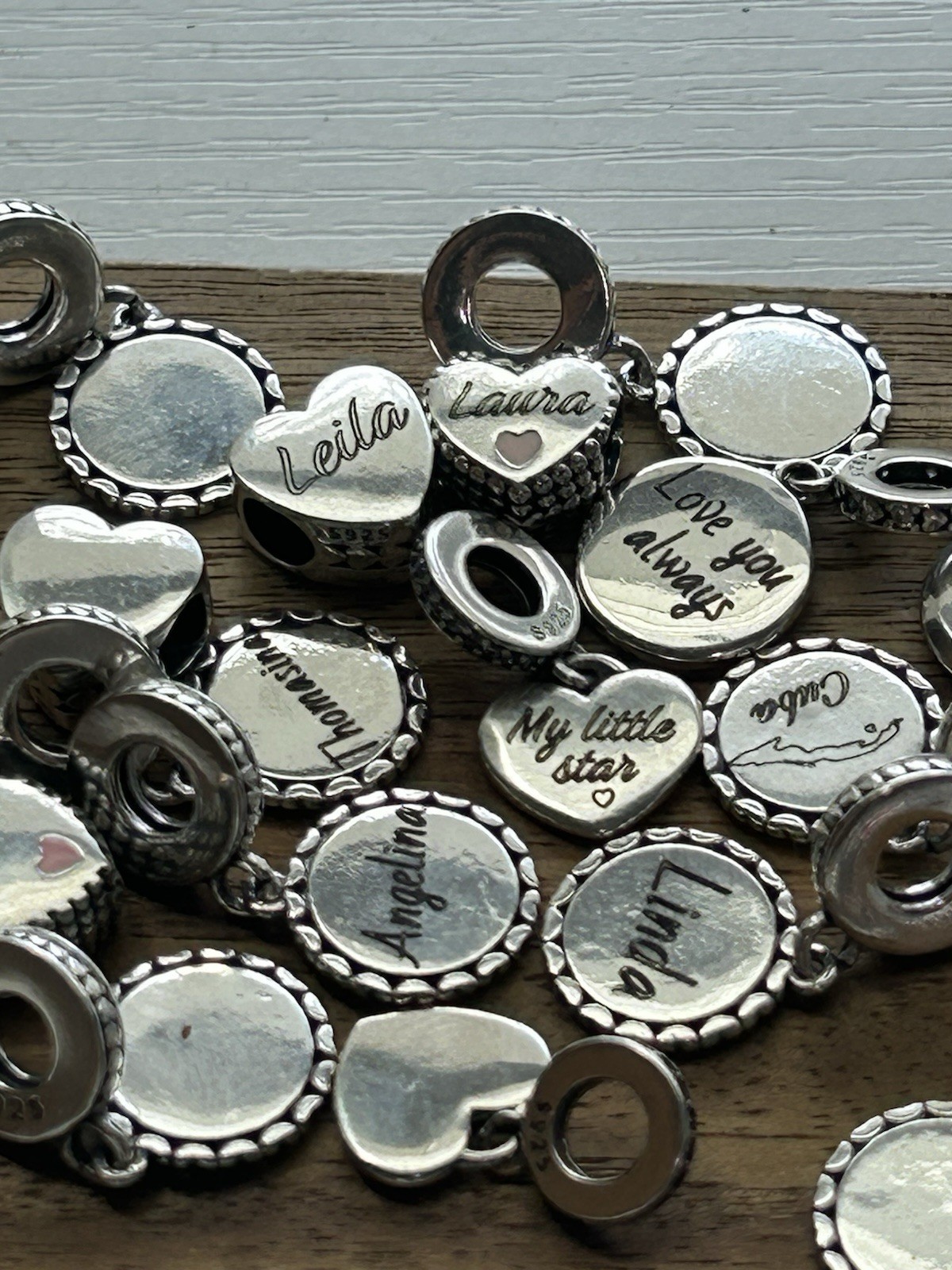 Custom Heart Text Necklace Personalized Engraved Pendant Stainless Steel silver