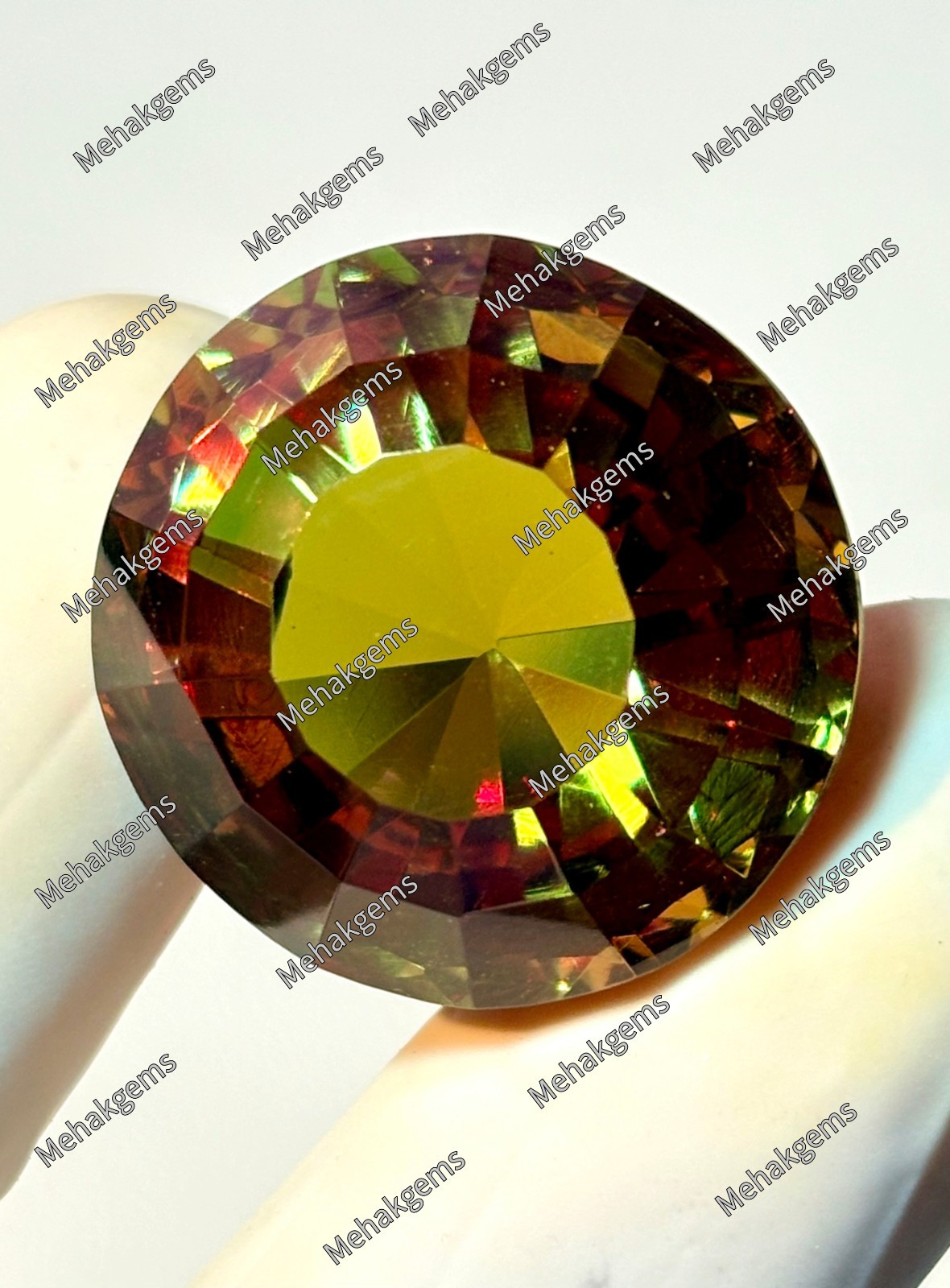 69 Carat Zultanite Gemstone, Round Faceted Color Changing Diaspore Pendant Stone