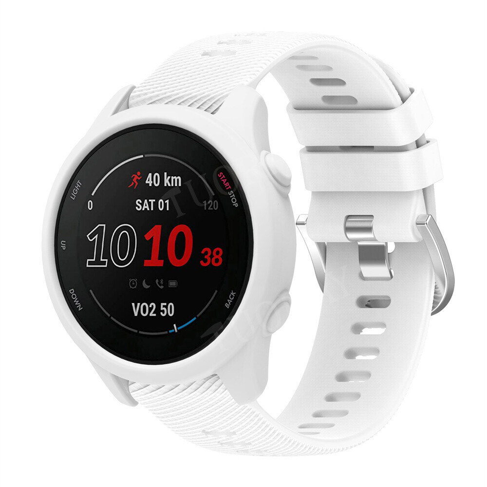 Sports Silicone Strap Band Case For Garmin Forerunner 255 / 265 Smart Watch Band