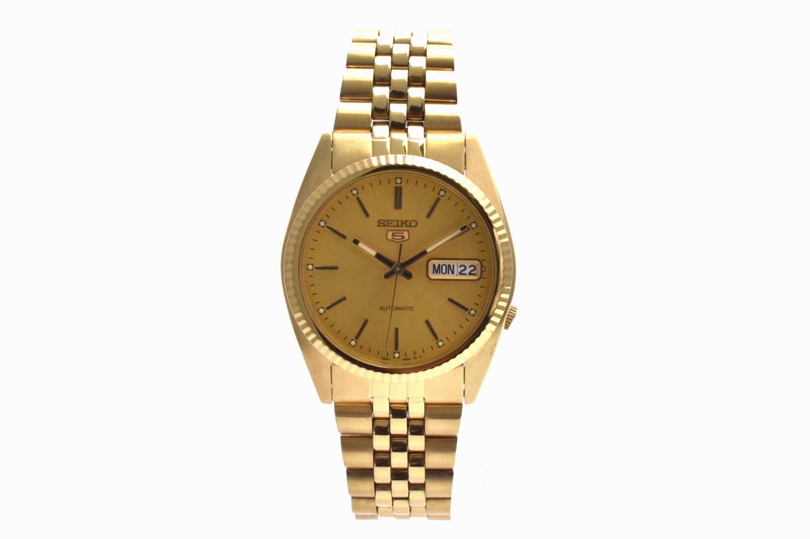 [Near MINT] SEIKO 5 7S26-0500 SNXJ94 Gold Automatic Men’s Vintage From JAPAN