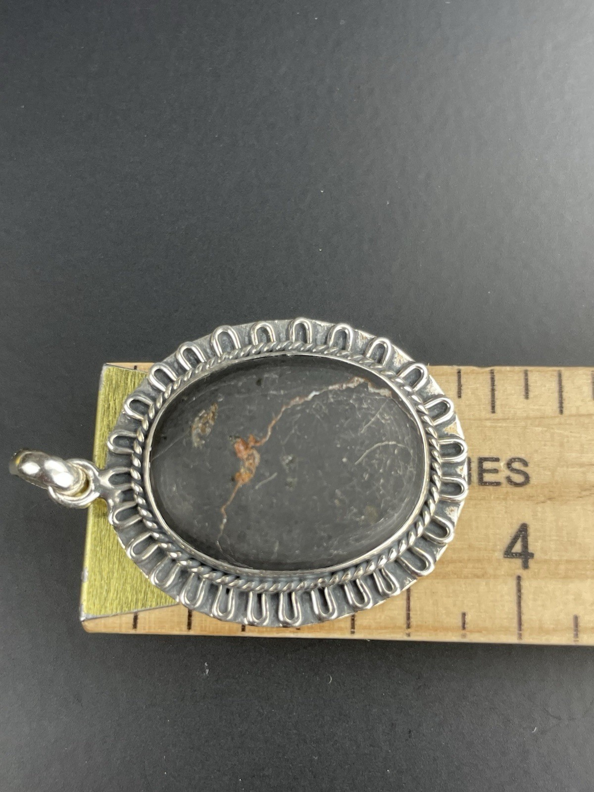 Blackjack Turquoise Pendant Silver 925 Closed Back Matte Turquoise 10.0g /0.35oz