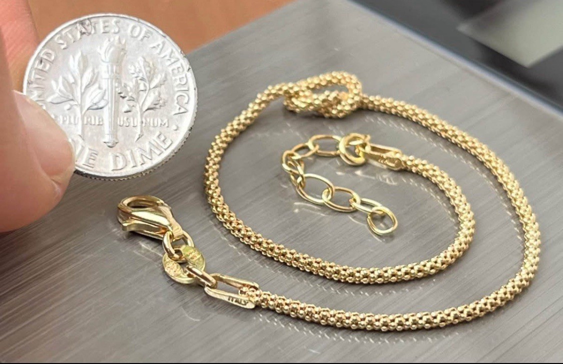 925 🇮🇹🪢 7” – 8.25” Vermeil Italian Knot Gold on Sterling Silver Bracelet