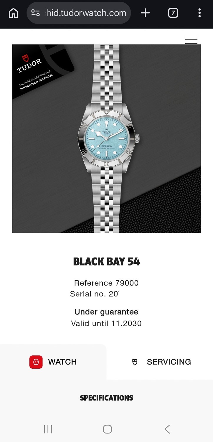 Tudor Black Bay 54 Lagoon Blue 37mm M79000-0001 Jubilee Bracelet Full Set 2025