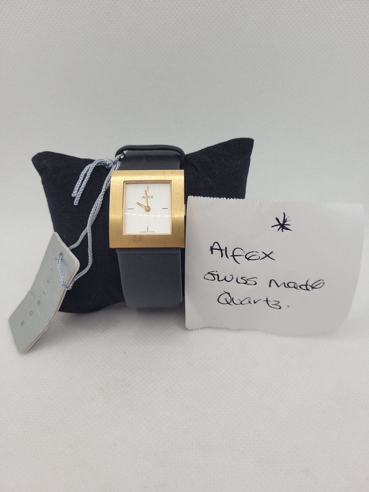 Alfex Women’s Wristwatch Swiss Made Gold Case Leather Strap 5217 R