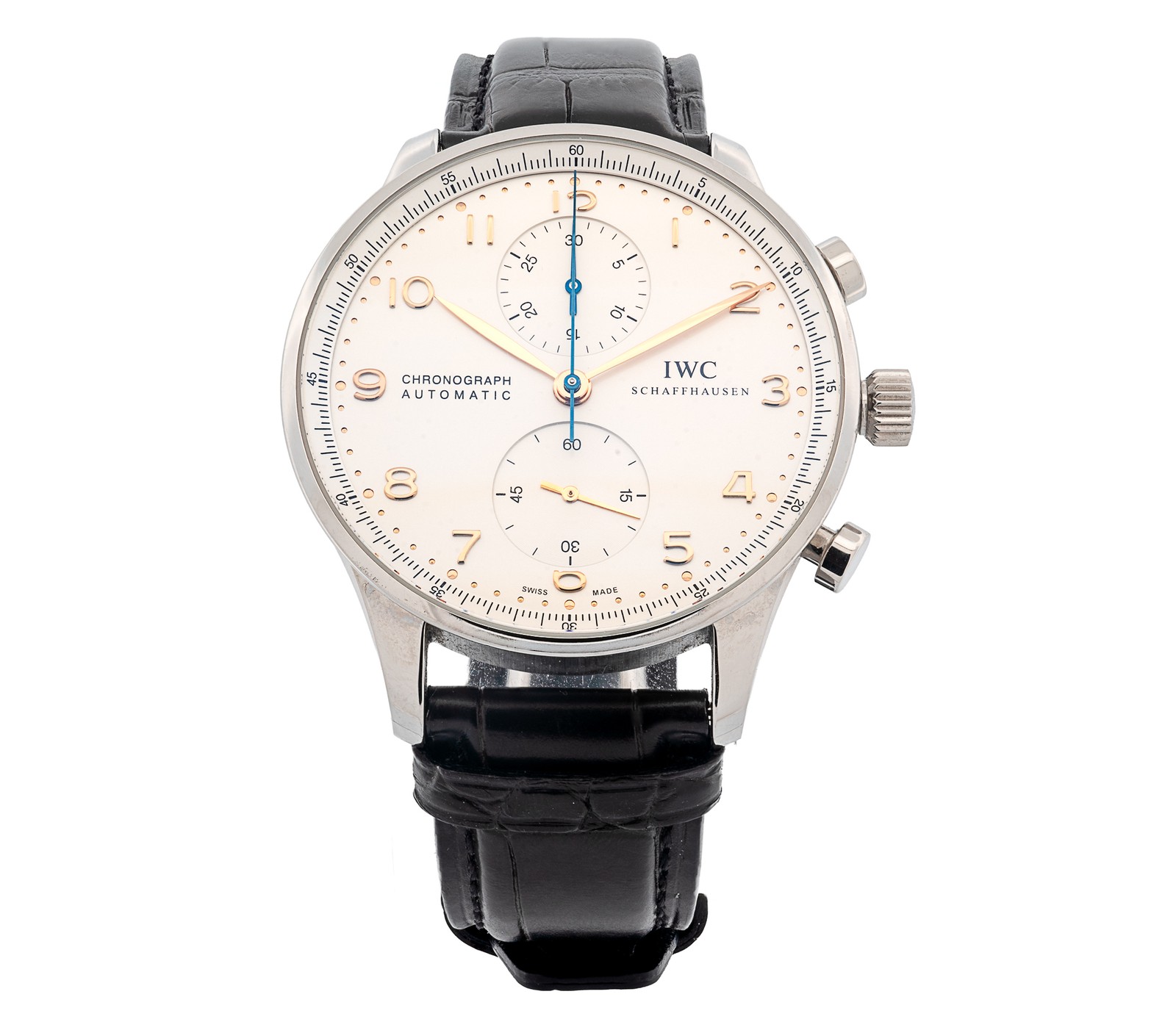 IWC Portugieser 41mm Stainless Steel Automatic Watch Oyster Dial Ref 371604