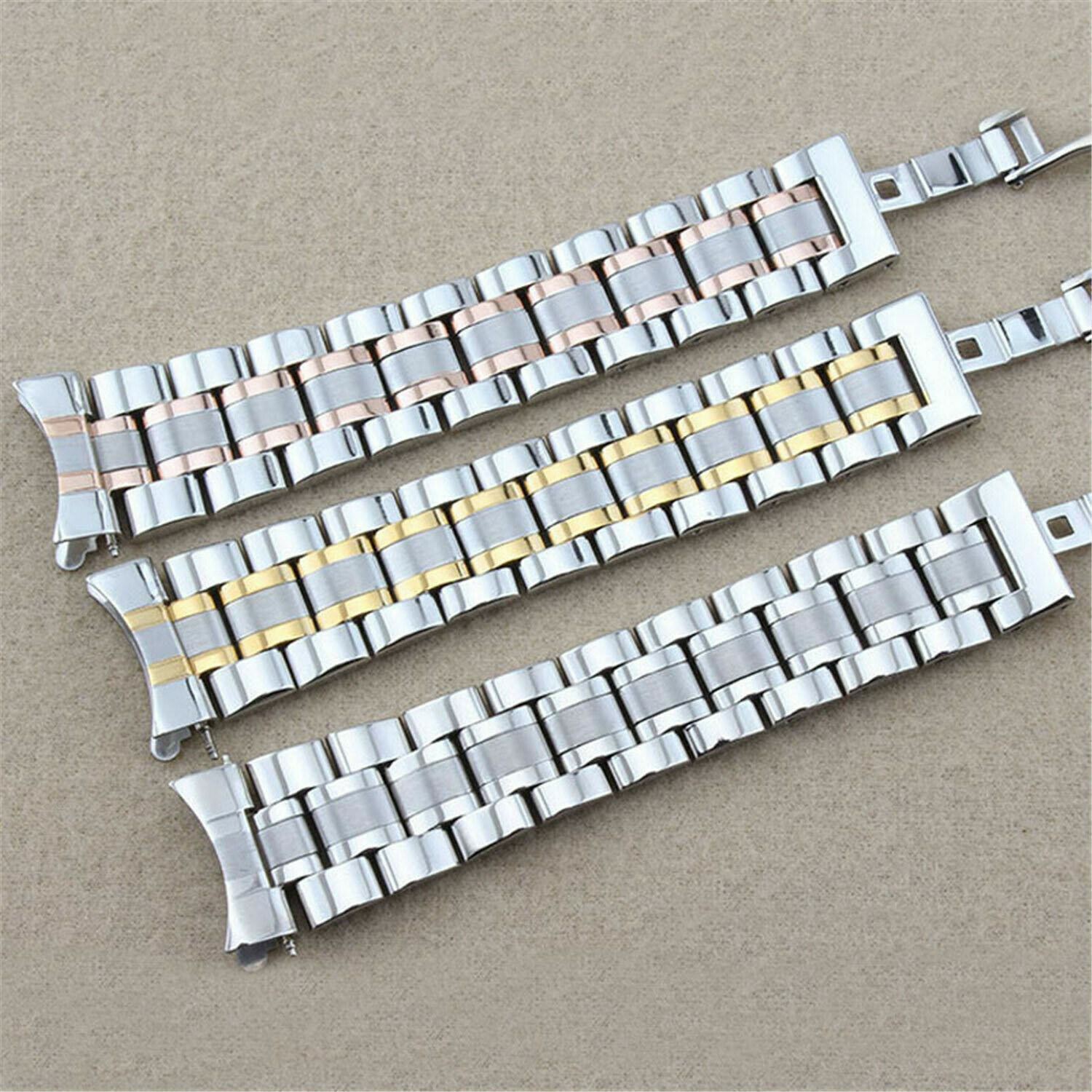 12mm 15 16 17 18 19 20 21 22 23 24mm Curved End Watch Band Stainless Steel Strap