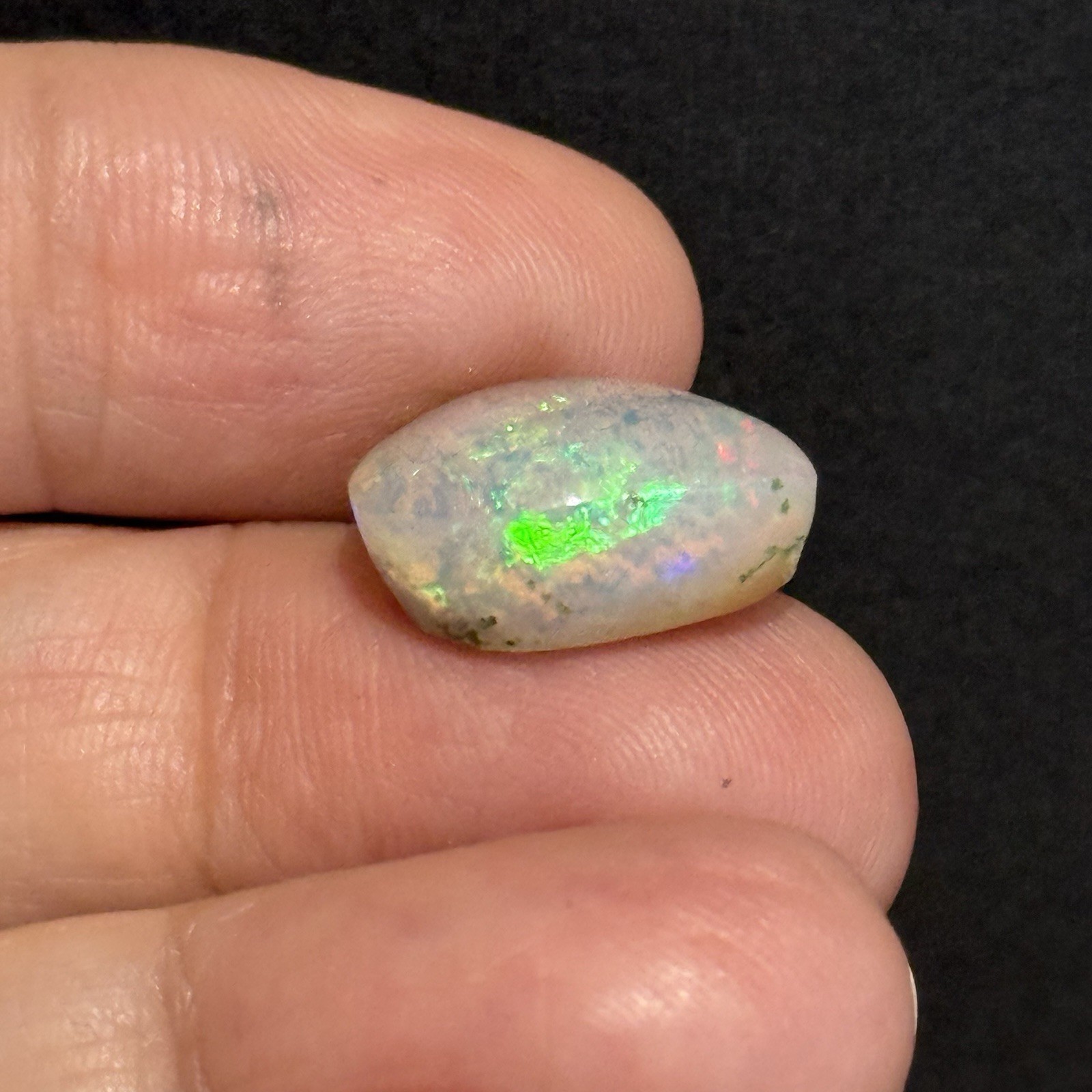 6.85ct 15.2×13.3×6.7mm Fine Galaxy Ethiopian Welo Opal Pear Shaped Cabochon Gem
