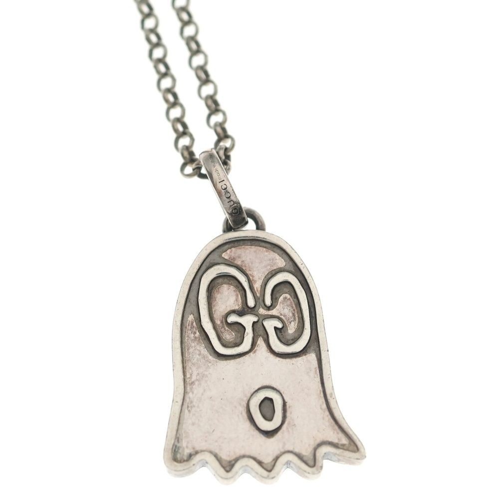 GUCCI Ghost GG Logo Chain Necklace Silver 925 51cm Women’s Box Japan