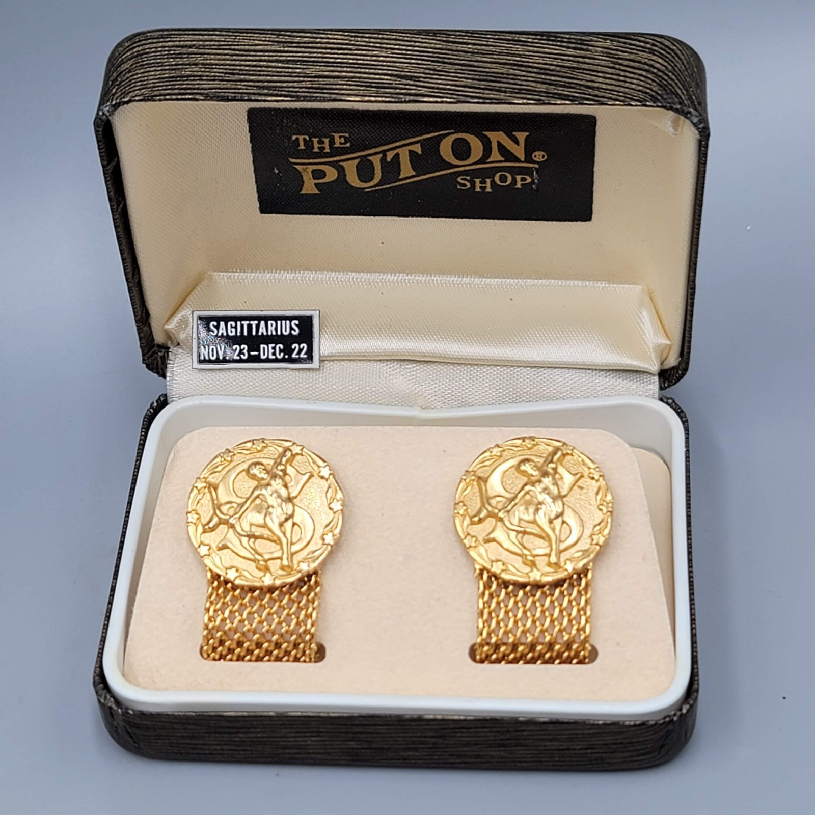 Vtg Mesh Cufflinks Sagittarius Archer Zodiac Astrology Horoscope The Put on Shop