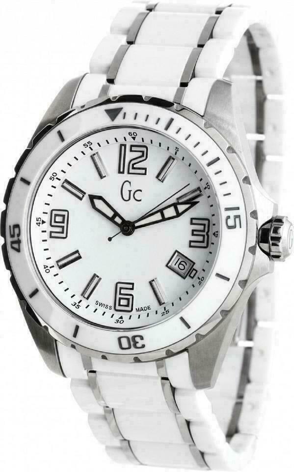 Guess Collection Women’s XL Swiss White CERAMIC MEN’S WATCH Unisex 44mm X85009G1