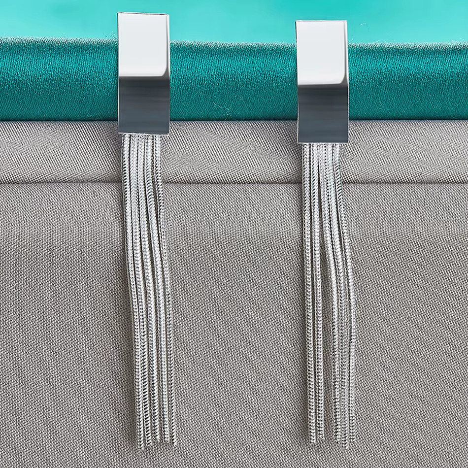 925 Sterling Silver Tassels Earrings L: 2.8in W: 8mm Drop Dangle