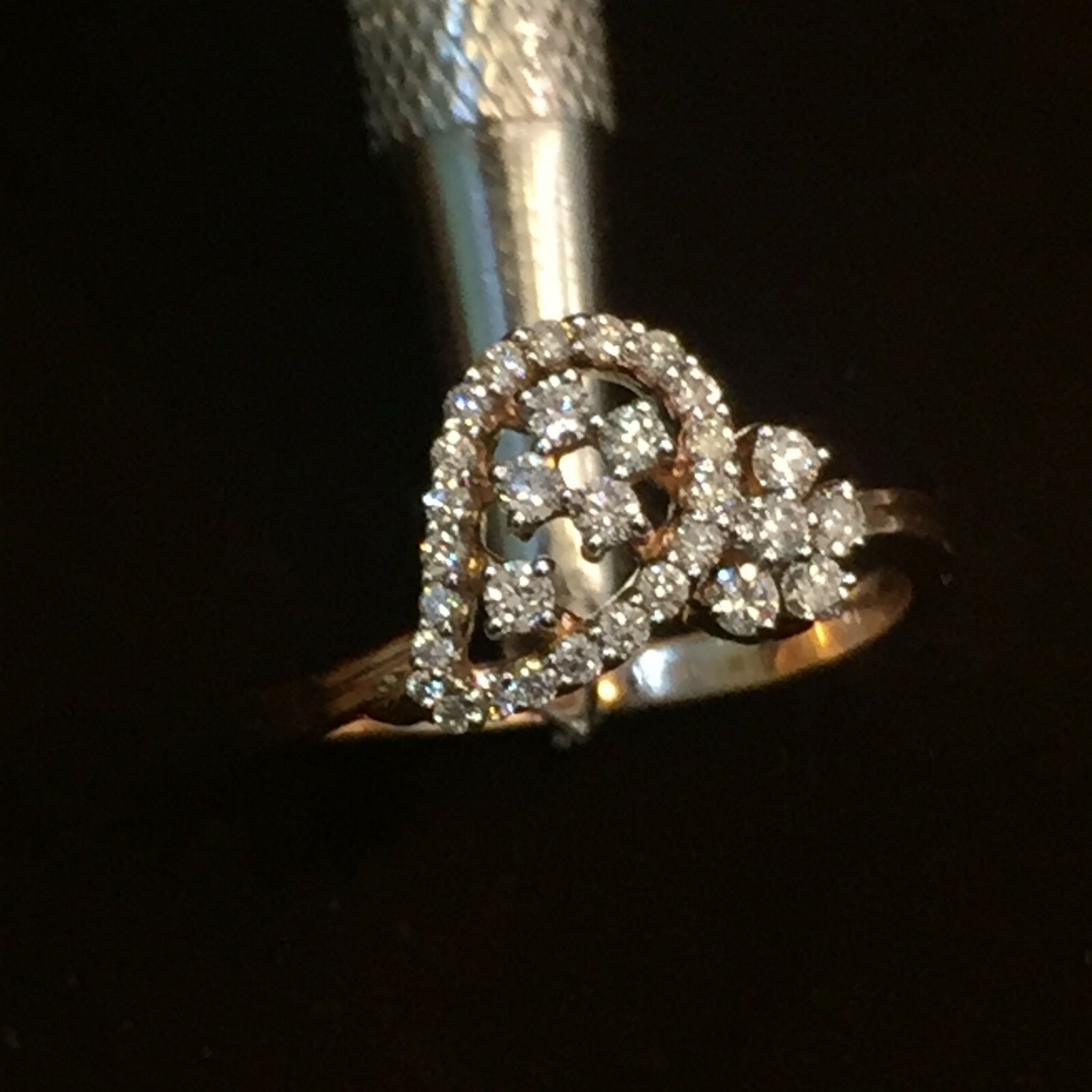 750 Stamped 18K Rose Gold 0.38 Cts Round Brilliant Cut Diamonds Anniversary Ring