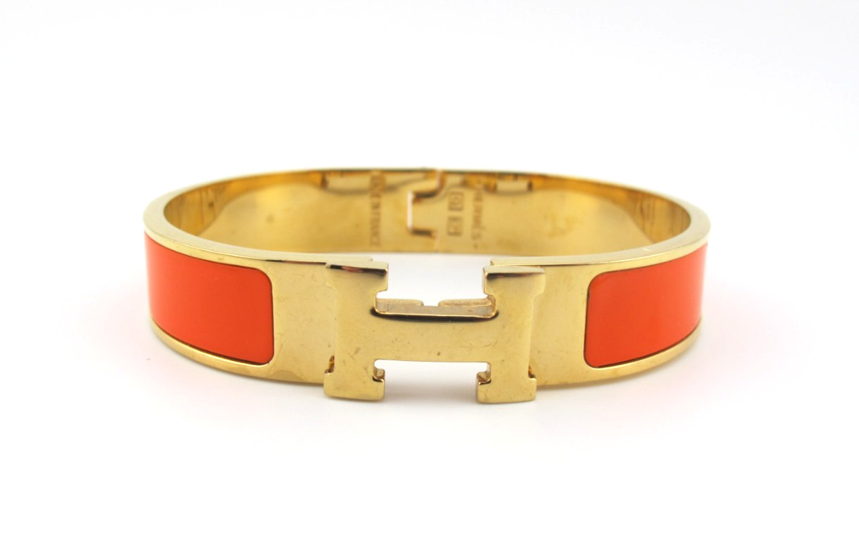 HERMES CLICK CLIC CLAC H BRACELET – Orange & Gold-CP Made In France Logo